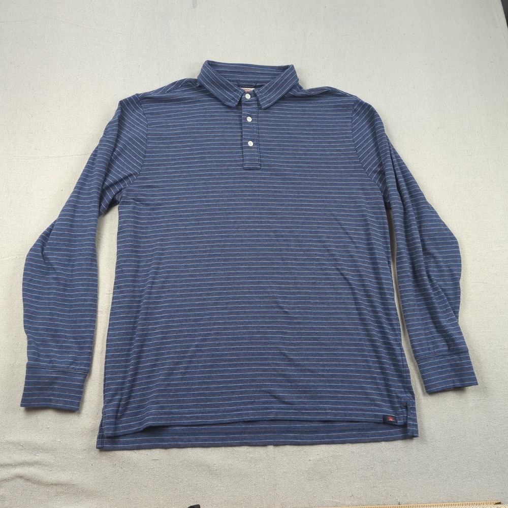 Faharity Shirt Mens Extra Large Blue Striped Casual Outdoor Preppy